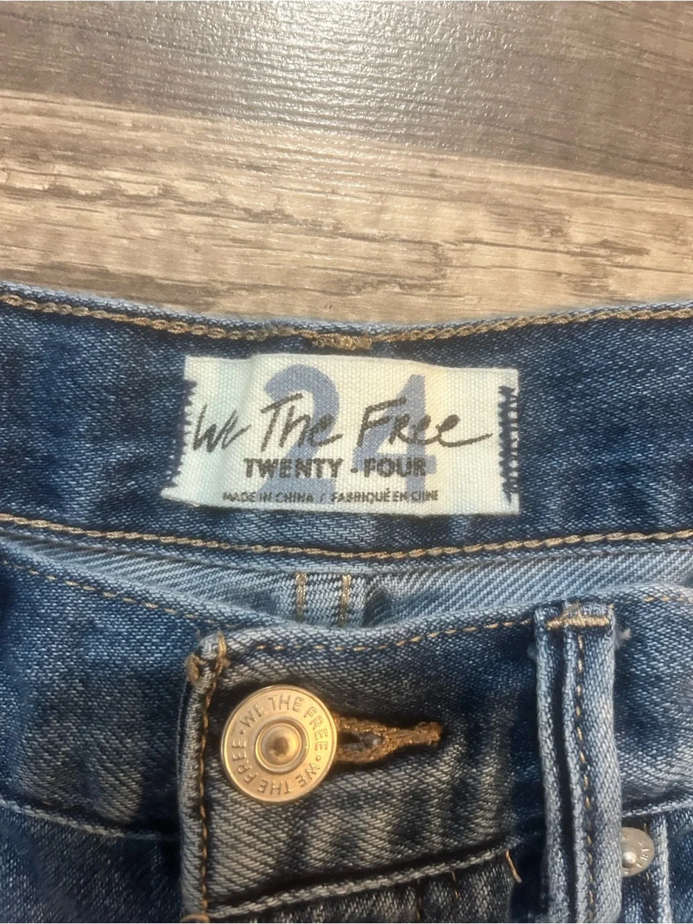 We The Free by Free People Frayed Blue Denim Cutoff Shorts size 24